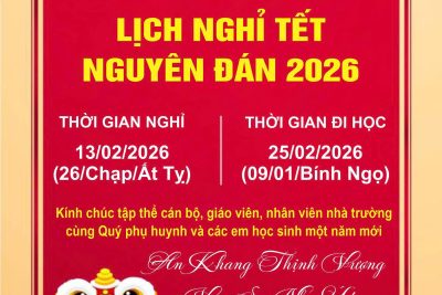 THÔNG BÁO LỊCH NGHỈ TẾT NGUYÊN ĐÁN BÍNH NGỌ 2026